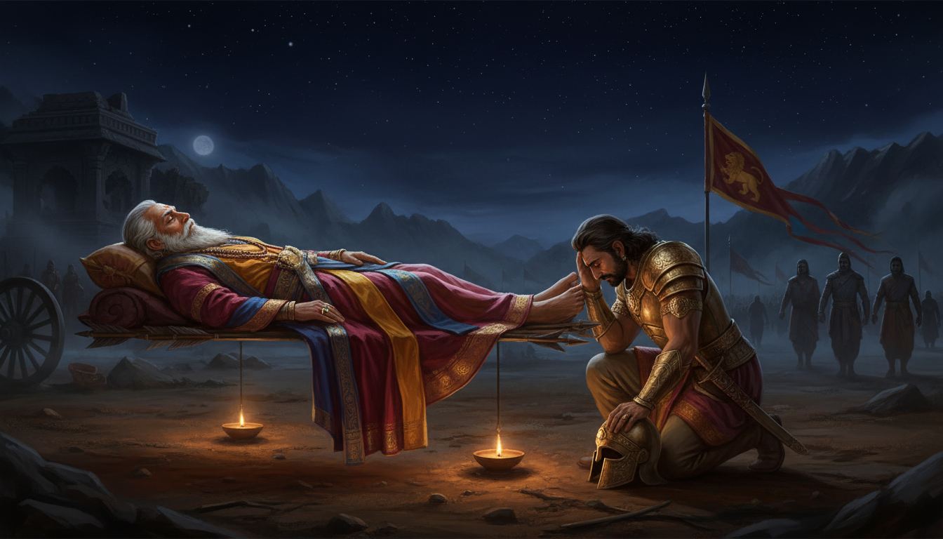 Karna at the Grandsire's Feet